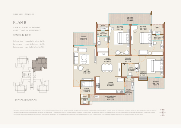 3 BHK | 2034 Sq. Ft.