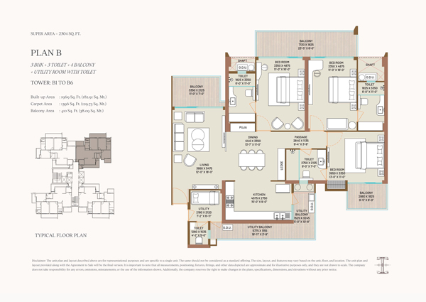 3 BHK | 2304 Sq. Ft.